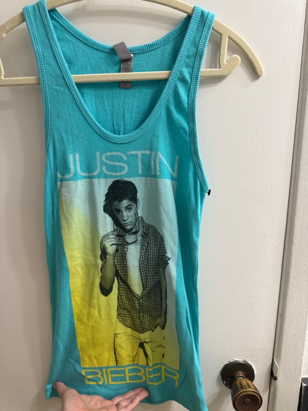 Next Level Apparel Turquoise Justin Bieber Graphic Tank